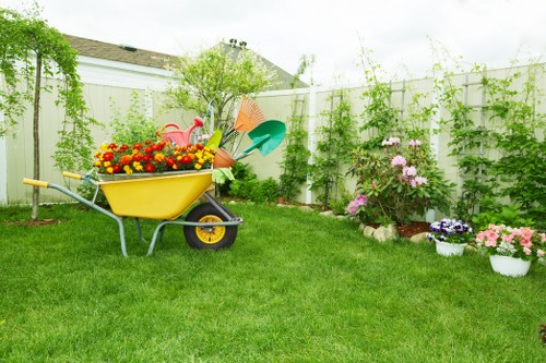 Beautifully maintained garden in Neasden, showcasing vibrant flowers and lush greenery.
